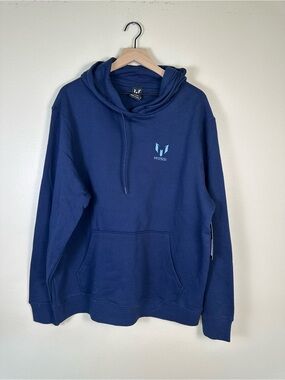 NWT MESSI Men's XL Soccer Ombre Logo Sporty Blue Hoodie Sweatshirt